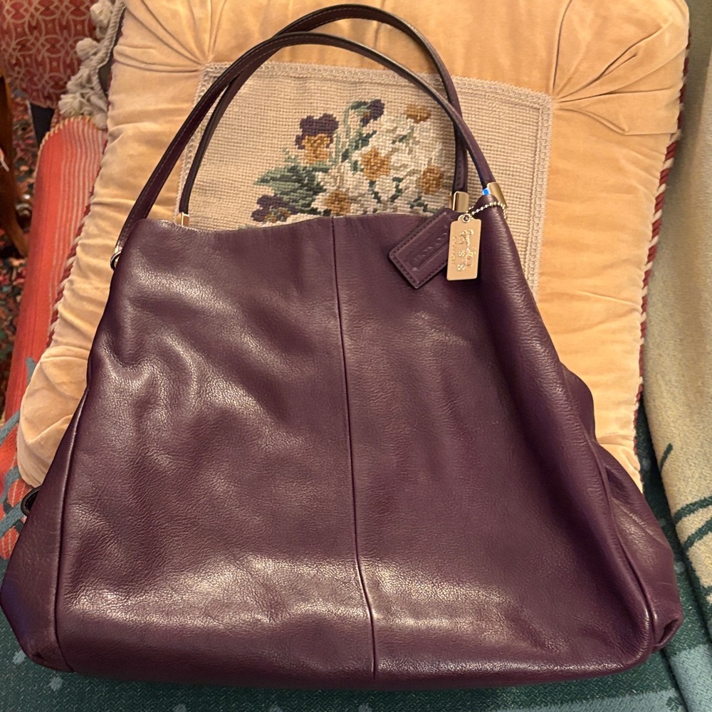 Coach Madison Phoebe Elegant Plum Leather Women's Bag